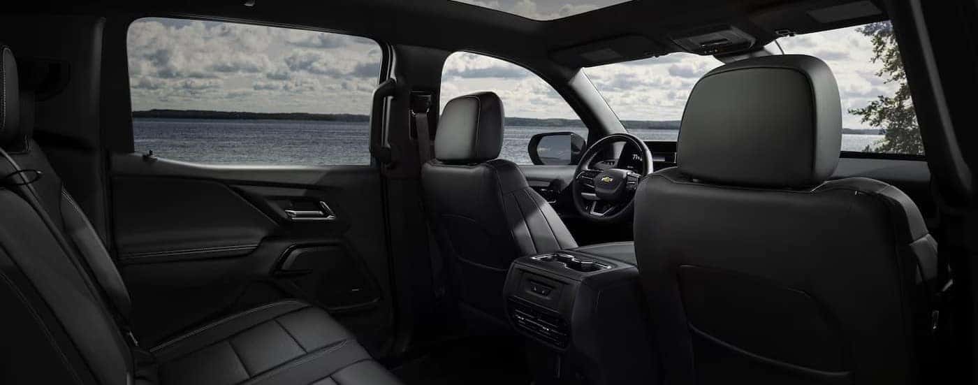 The black interior in a 2026 Chevy Silverado EV Trail Boss.