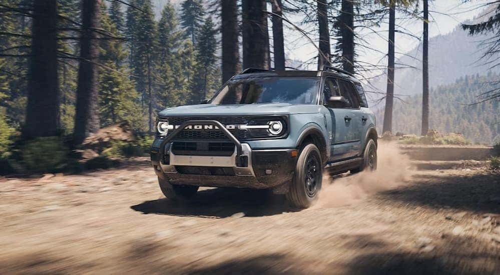 A gray 2025 Ford Bronco Sport off-roading.