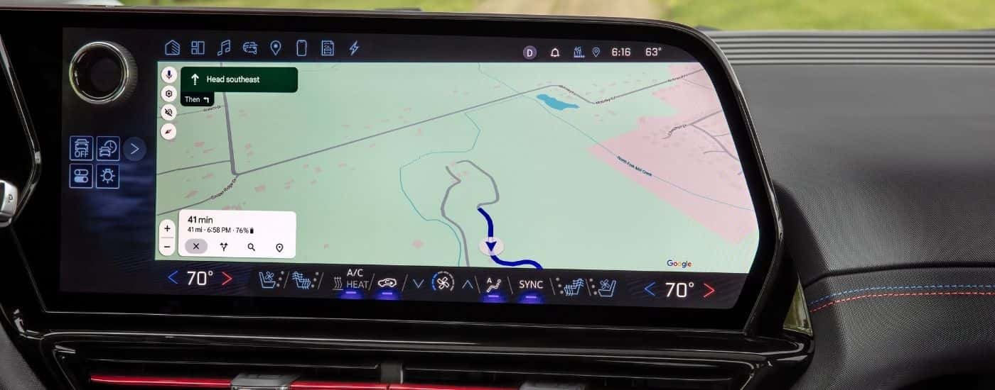 Directions on the infotainment screen in a 2025 Chevy Silverado EV RST