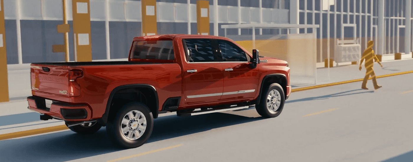 Red 2026 Chevy Silverado 2500 HD front collision detection
