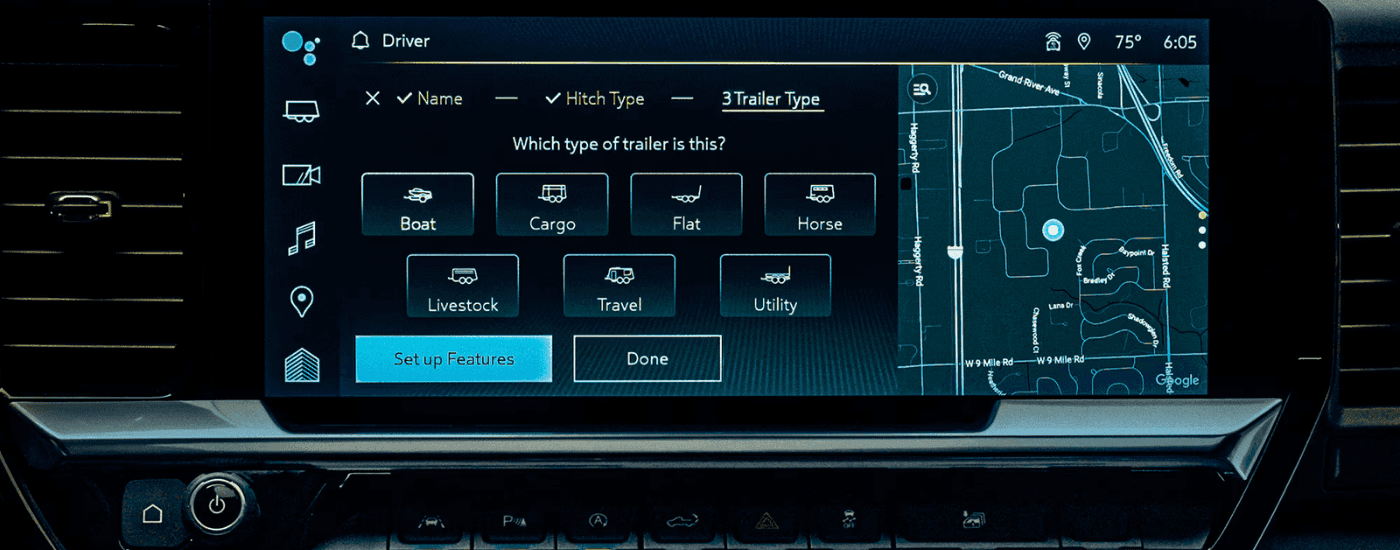 Infotainment system towing technology in a 2026 Chevy Silverado 2500