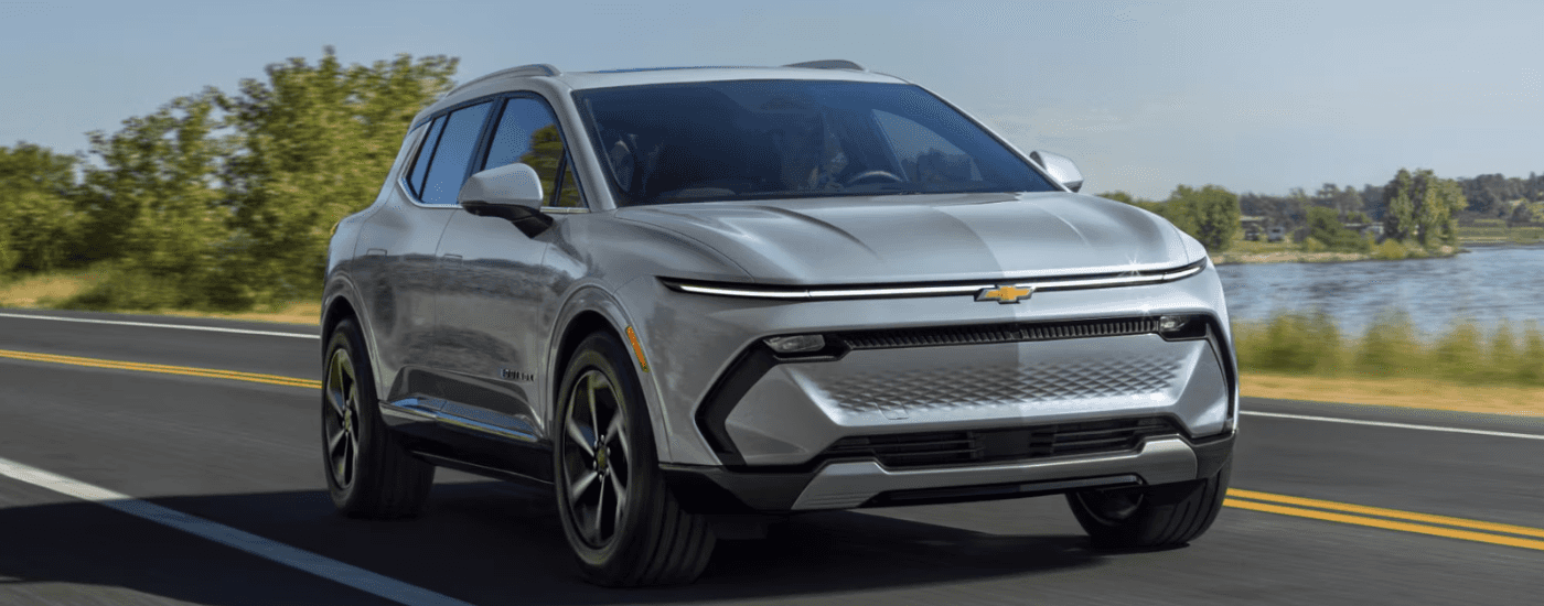 Silver 2026 Chevy Equinox driving