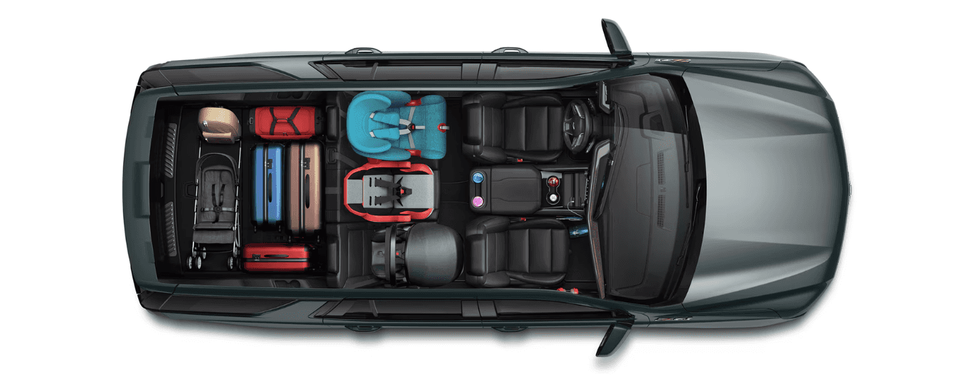 Cutout showing the cabin and cargo space in the 2026 Chevy Tahoe