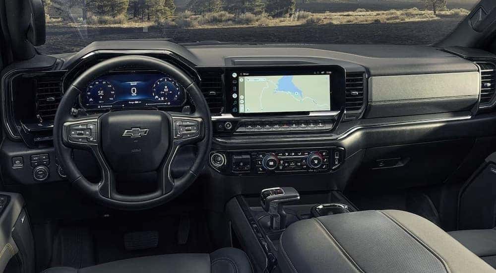 Black interior of a 2026 Chevy Silverado 1500