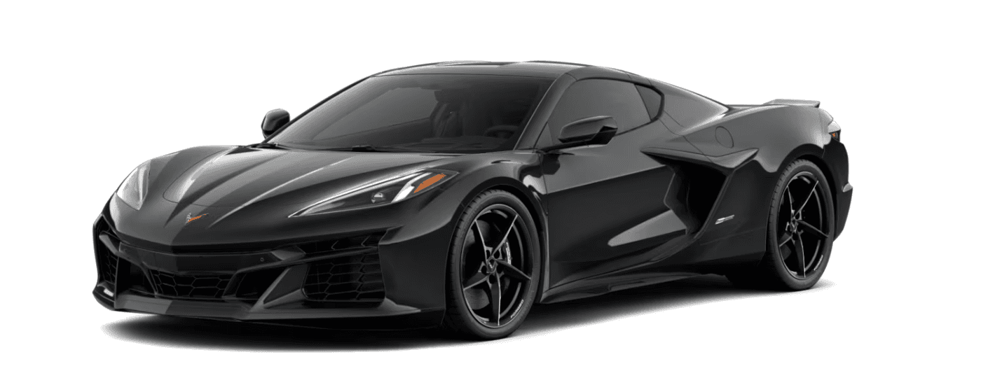 Black 2026 Chevy Corvette E-Ray angled left