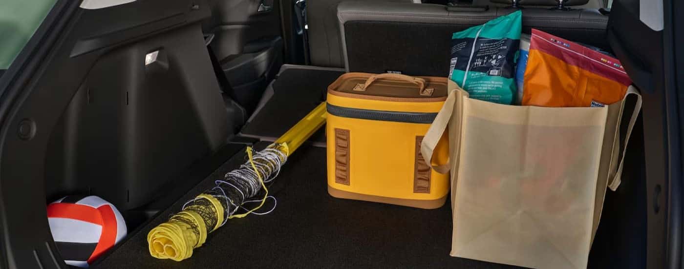 Rear cargo area in a 2026 Chevy Trax LT.