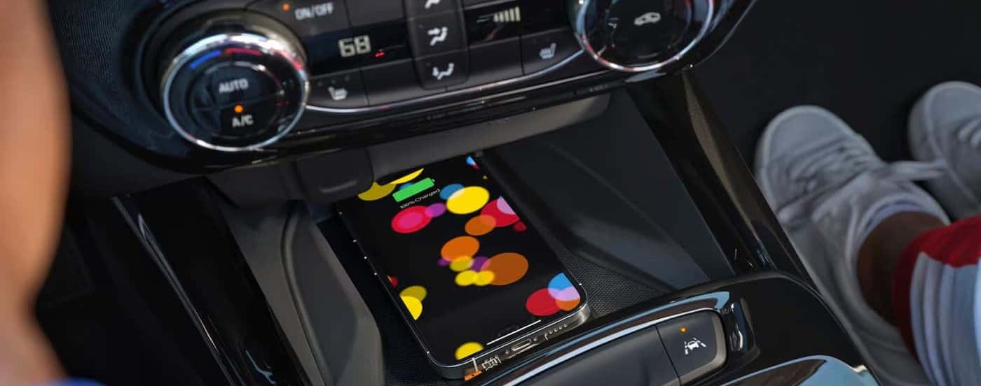 Cellphone charging in a 2026 Chevy Trax LT.