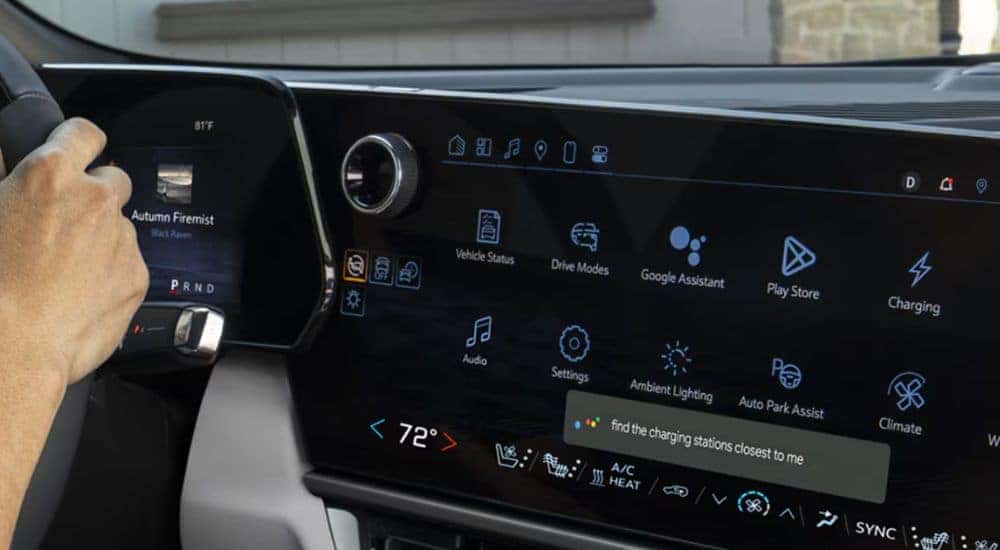Close up of the infotainment display in a 2027 Chevy Equinox EV.