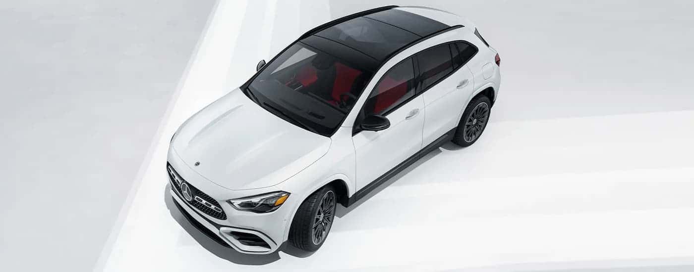 Top down view of a white 2025 Mercedes-Benz GLA