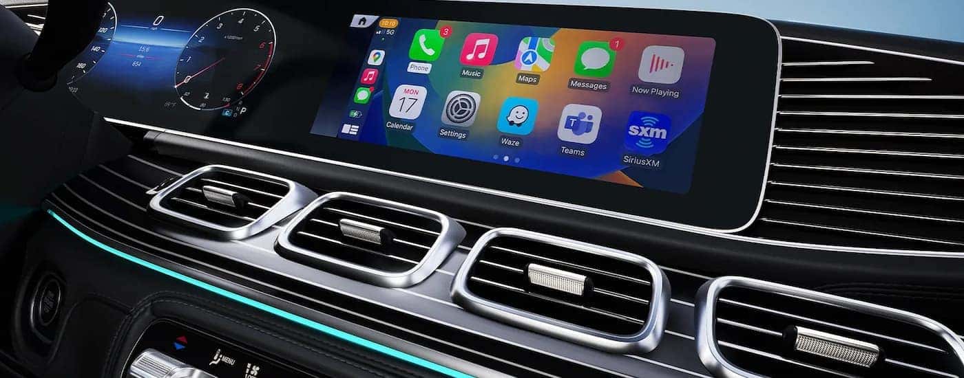 Infotainment and digital gauge cluster on a 2026 Mercedes-Benz GLE 350 SUV