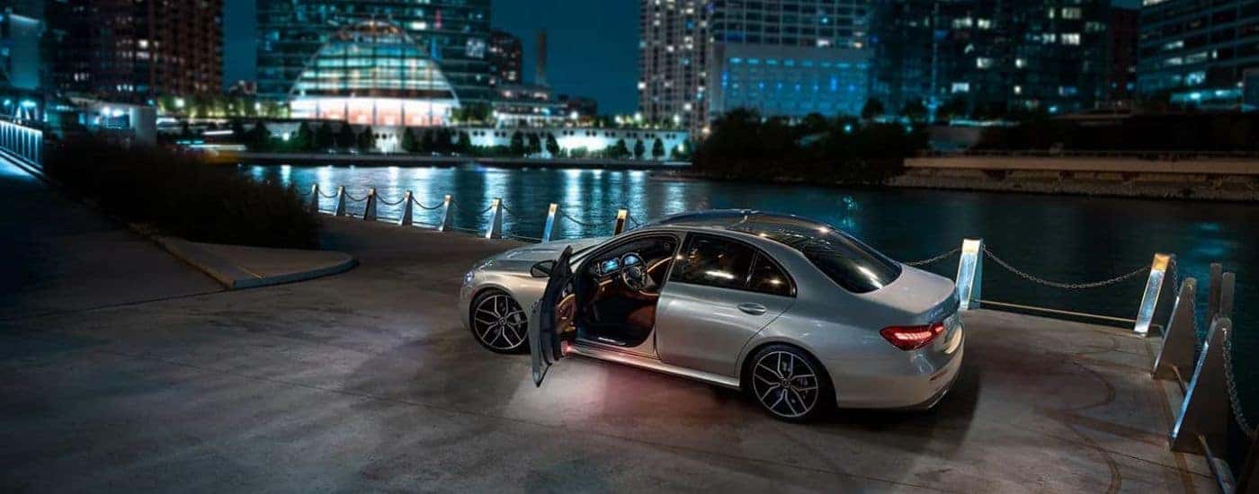 silver 2022 Mercedes-Benz E Class for sale parked by water
