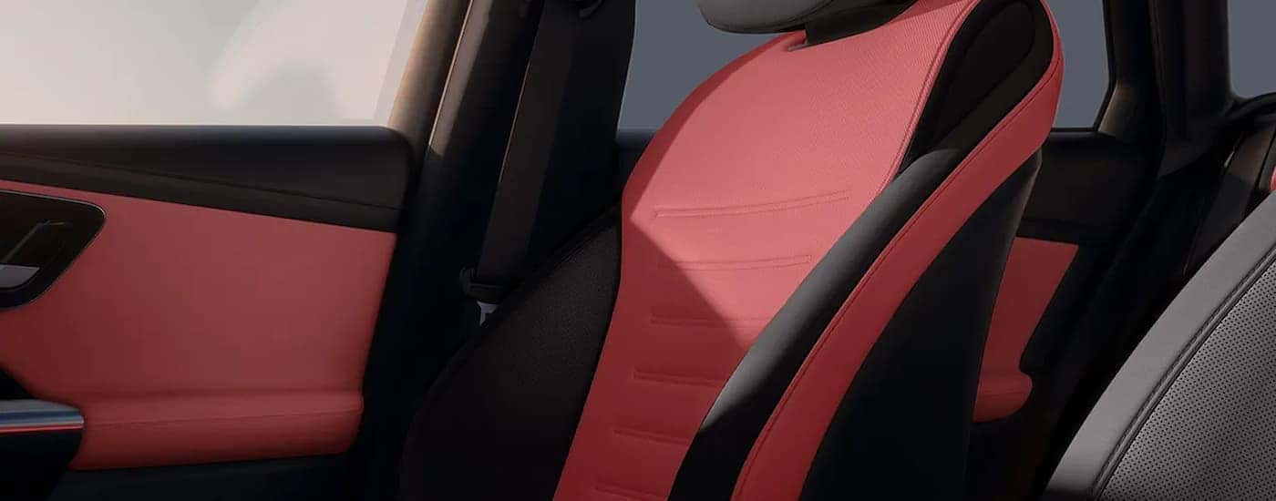 Black and red leather seating in a 2026 Mercedes-Benz GLA