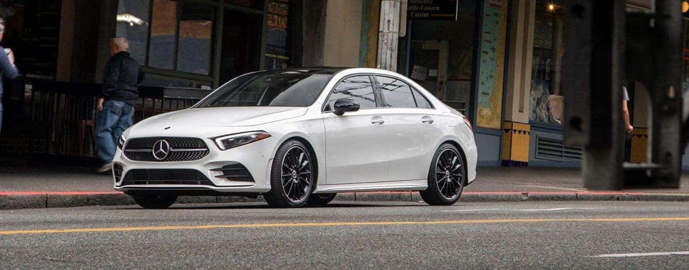 White 2020 Mercedes-Benz A class going to look at used Mercedes-Benz for sale