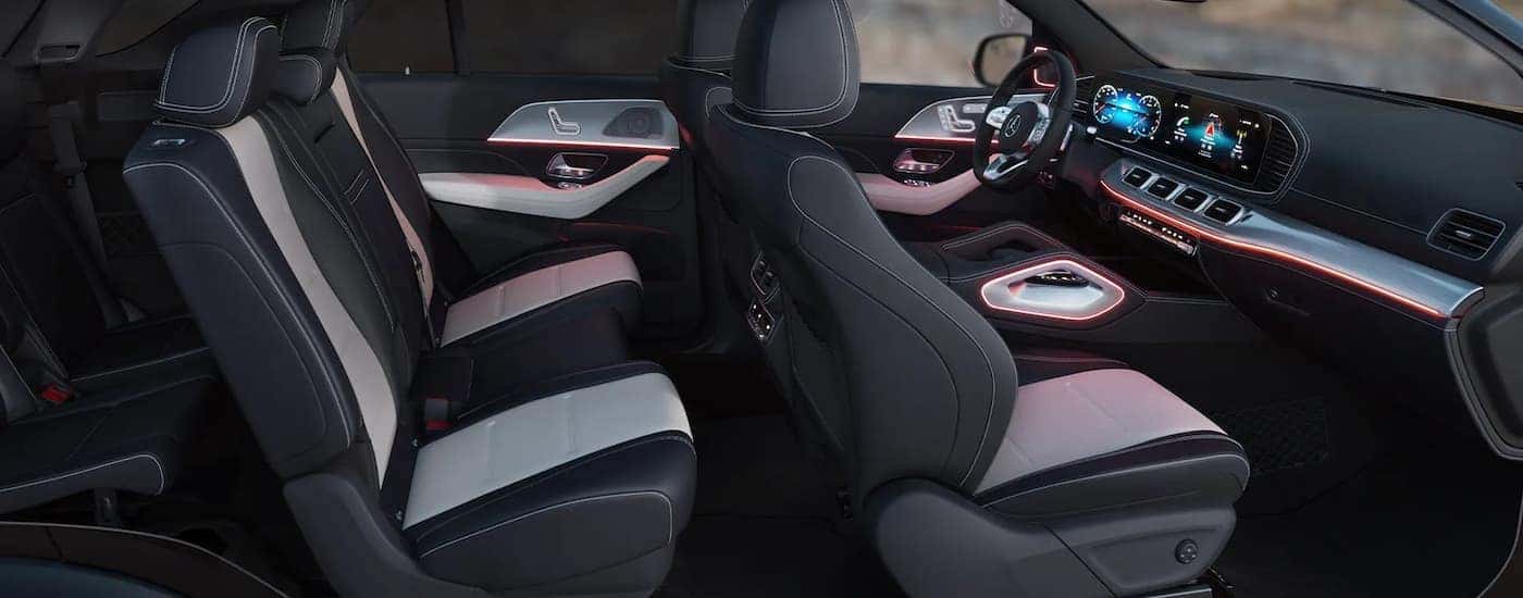 Black and gray interior seating in a 2026 Mercedes-Benz GLE 450 4MATIC SUV