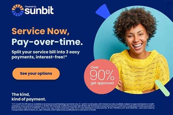 Mercedes-Benz owner splitting a service bill into monthly payments with Sunbit at Mercedes-Benz of Richmond