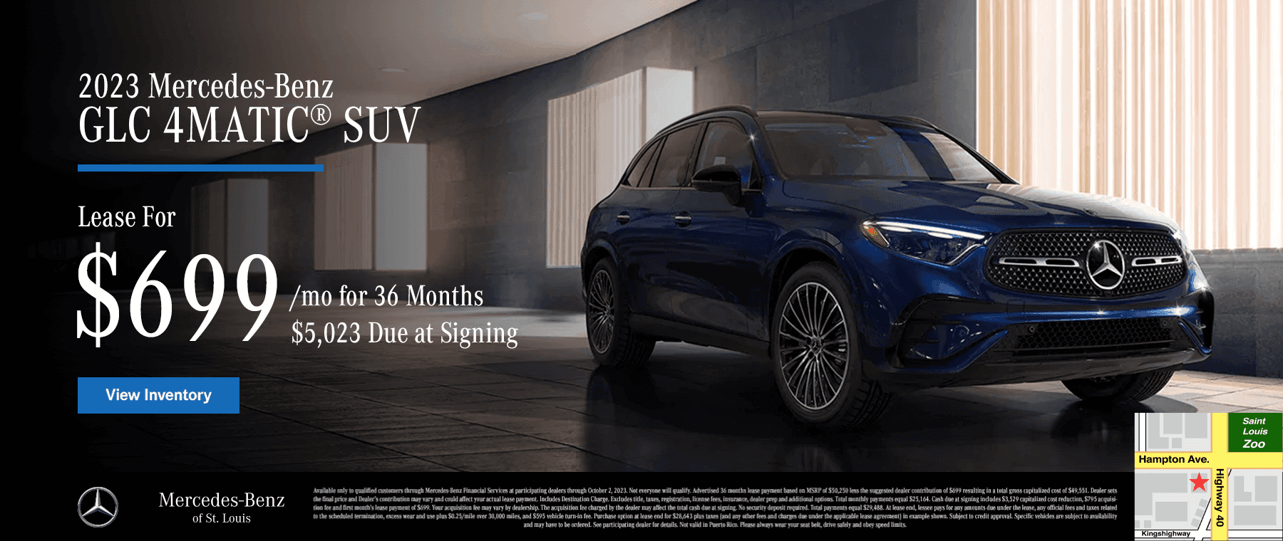 2023 GLC 300 4MATIC SUV Lease for $699/mo for 36 Months $5,023 Due at Signing