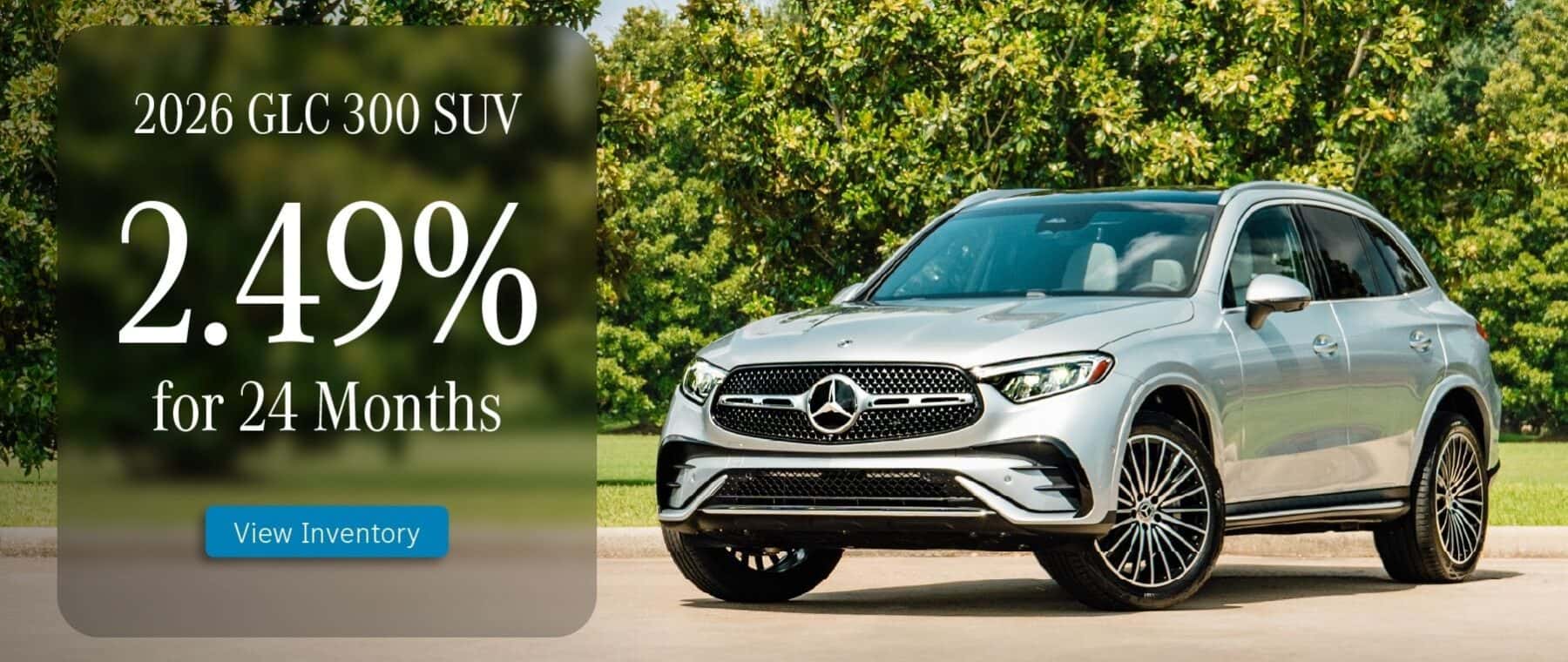 2.49% for 24 Months on New 2026 Mercedes-Benz GLC 300 SUVs at Mercedes-Benz of Sugar Land