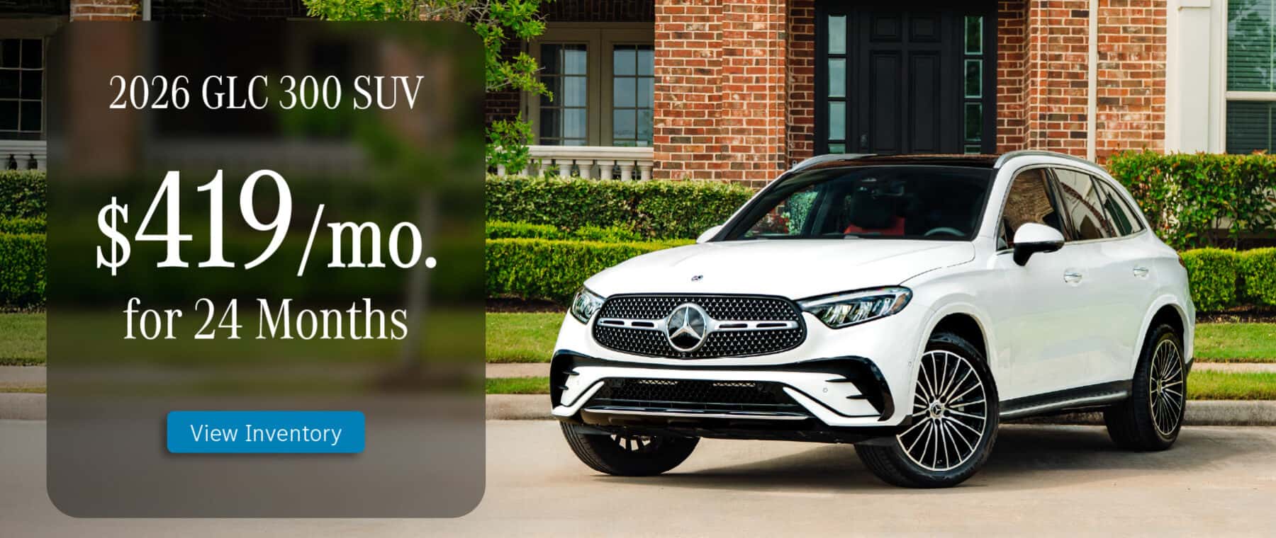 2026 GLC for $419/mo. for 24 months at Mercedes-Benz of Sugar Land