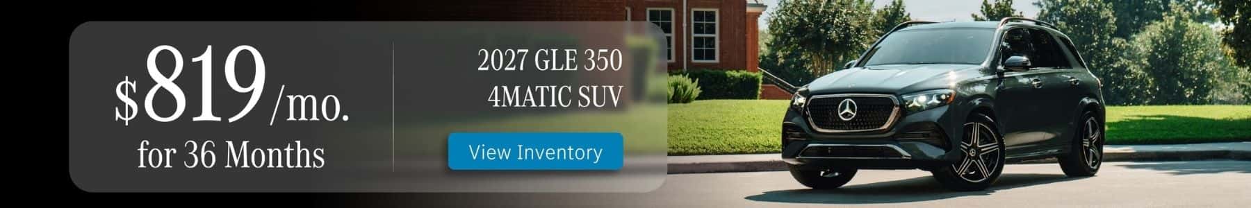 2027 Mercedes-Benz GLE 350 4MATIC SUV for $819/mo. for 36 Months