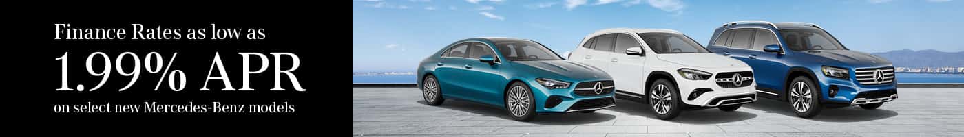 Finance Rates as low as 1.99% APR on select new Mercedes-Benz models