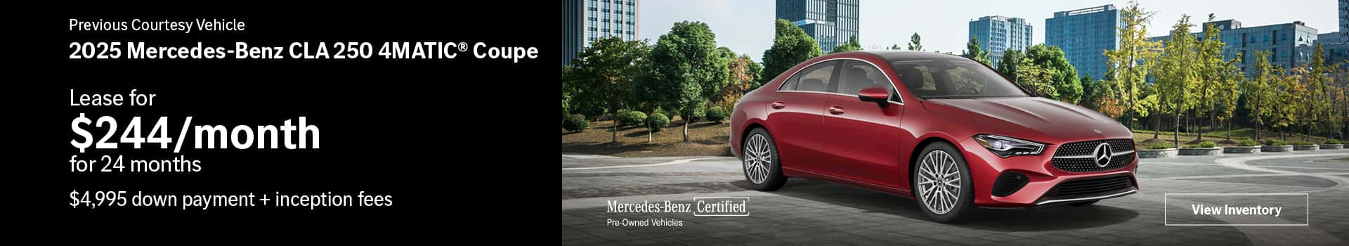 Previous Courtesy Vehicle 2025 Mercedes-Benz CLA 250 4MATIC® Coupe