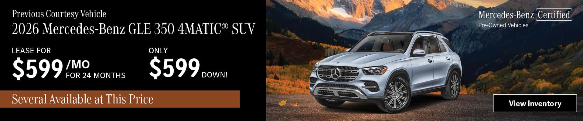 Previous Courtesy Vehicle 2026 Mercedes-Benz GLE 350 4MATIC®