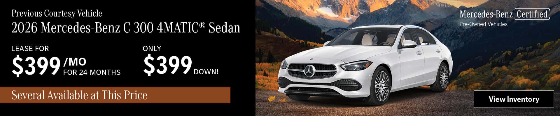 Previous Courtesy Vehicle 2026 Mercedes-Benz C 300 4MATIC®
