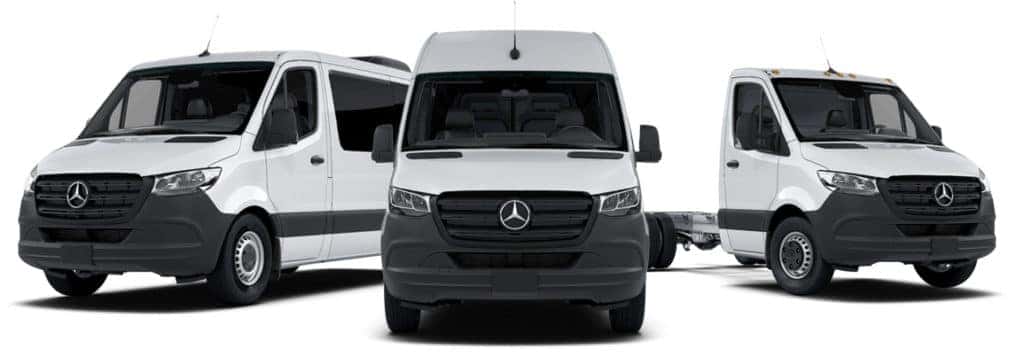 3 Model Sprinter Vans lined up