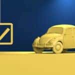 Car and check mark graphic