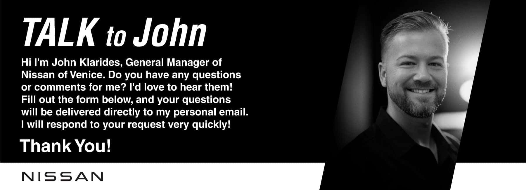 Talk to the General Manager Nissan of Venice