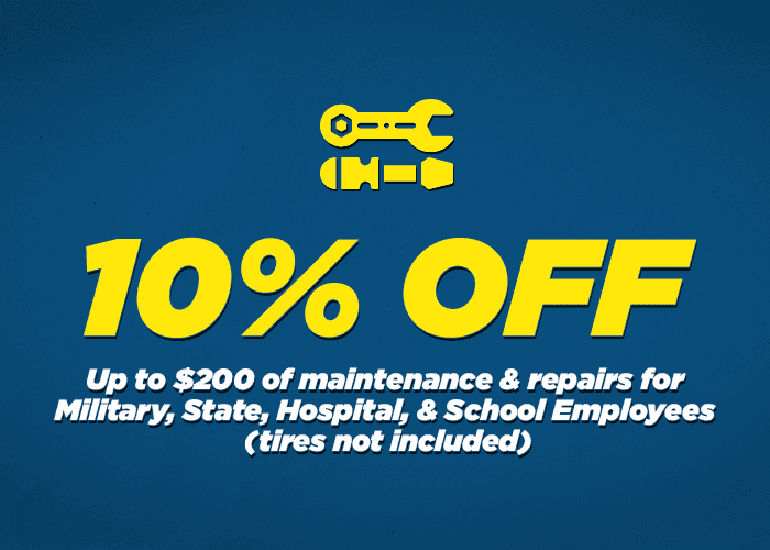 Military, State, Hospital & School Employee Special 10 % off