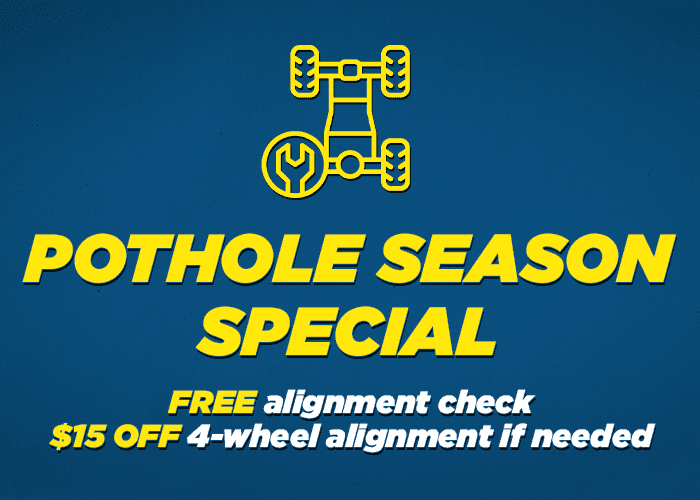 Free alignment check $15 off 4 wheel alignment if needed