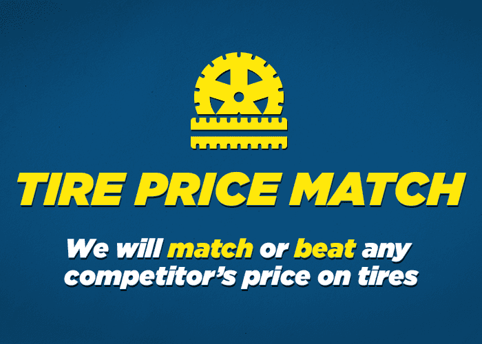 We will match or beat any competitors tire price