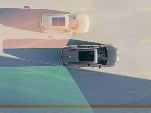 2024 Chevrolet Traverse overhead model of blind spot warning safety feature