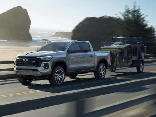 2024 Chevy Colorado towing an enclosed trailer