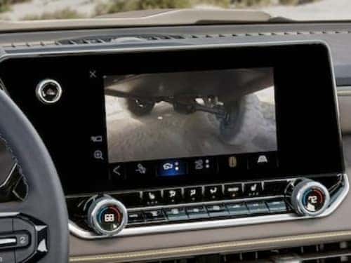 2024 Chevy Colorado close up view of touchscreen showing underbody camera view