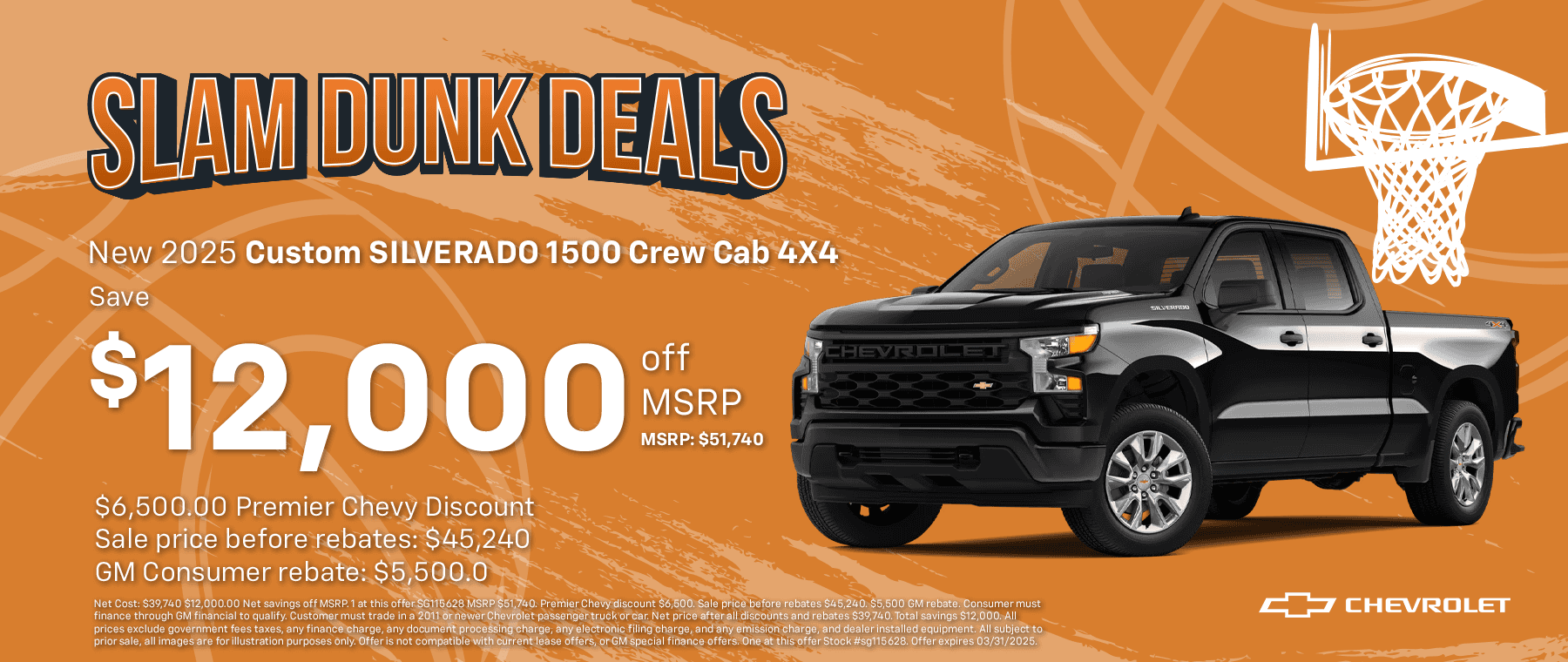 New 2025 Custom SILVERADO 1500 Crew Cab 4X4, Save $12,000 off MSRP. MSRP: $51,740