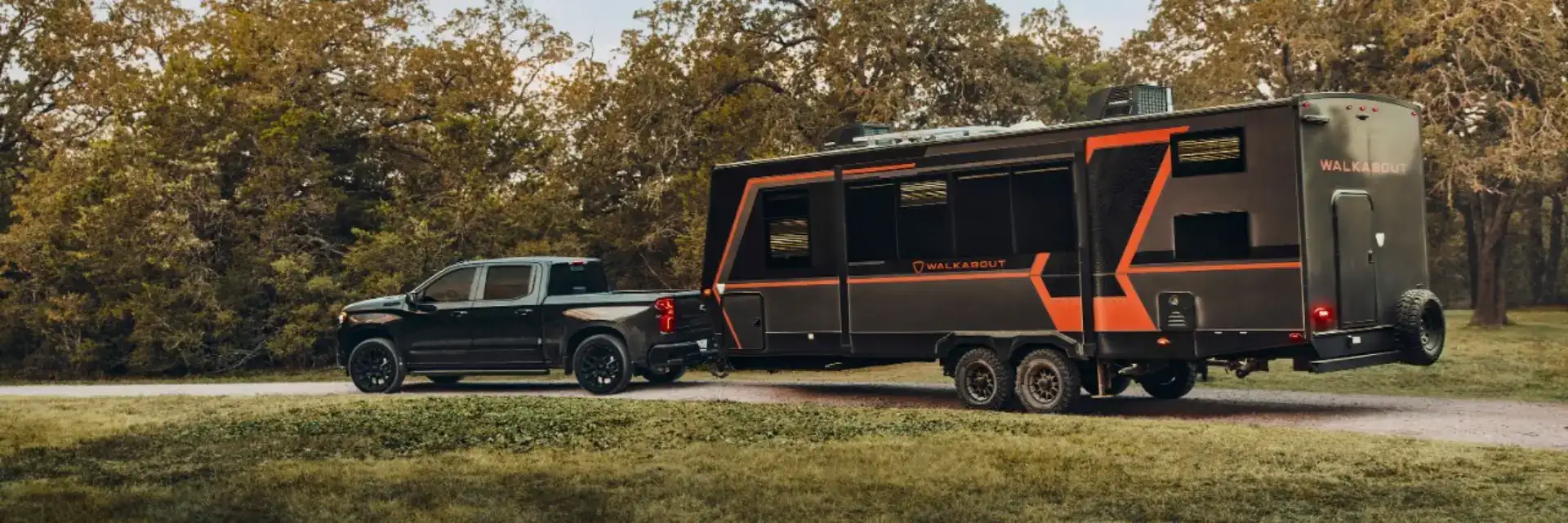 New Chevy Silverado towing a Camper