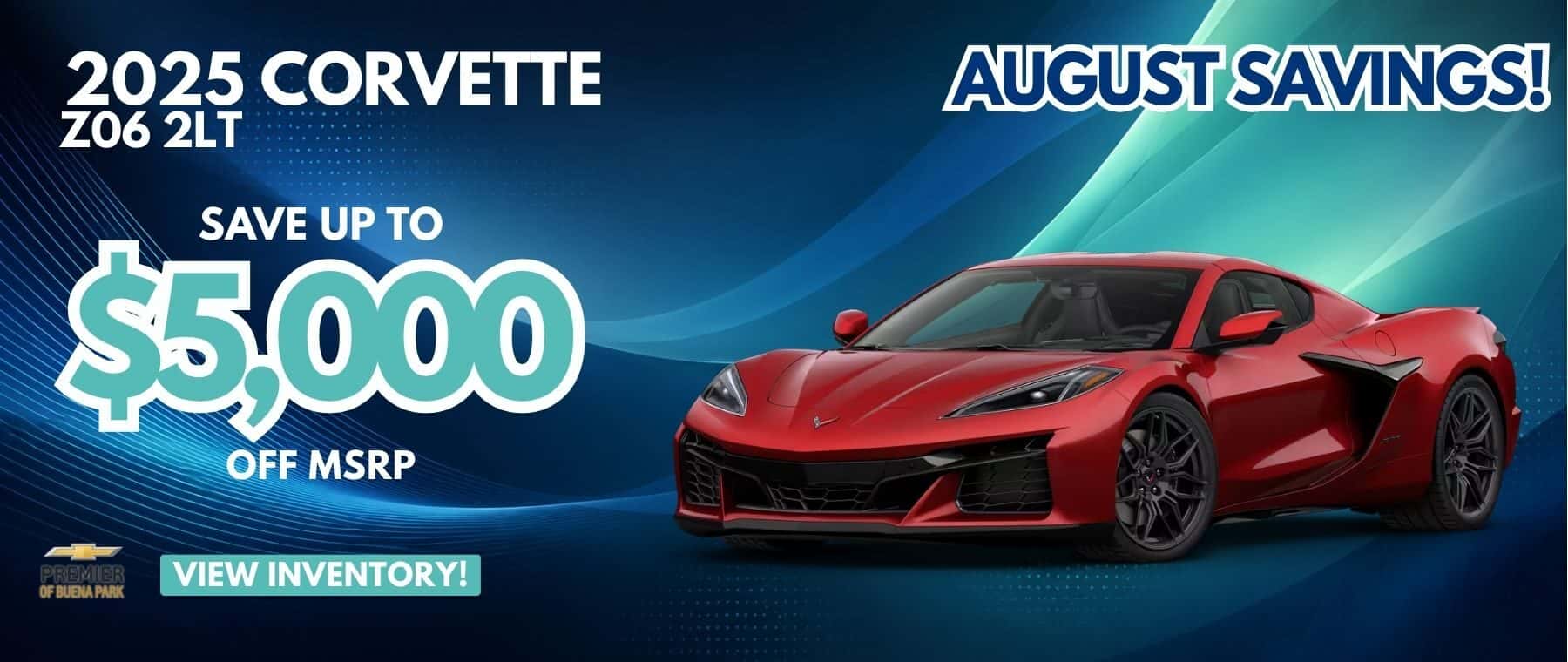 New 2025 Corvette Z06 2LT, Save $10,000 off MSRP (includes dealer document processing charge). Sale price after Dealer Discount and dealer doc fee: $124,640