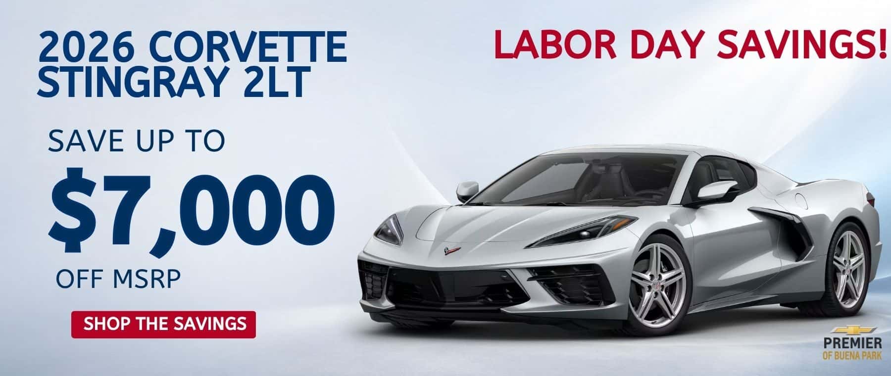 New 2026 Corvette Stingray 2LT, Save $7,000 off MSRP (includes dealer document processing charge).