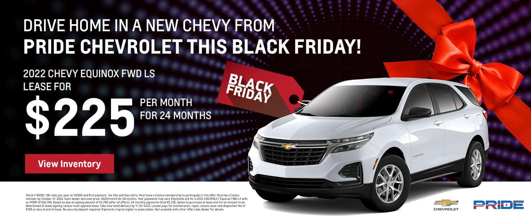 2022 Chevy Equinox FWD LS Lease for $225/mo for 24 months