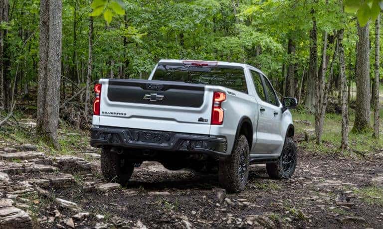 26Chevy-Silverado1500-ExteriorBackFacingAwayInAForest-