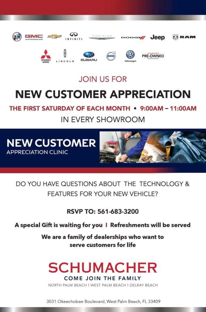 New Customer Appreciation Schumacher Auto Group
