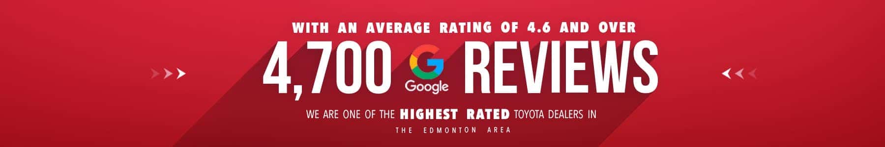 We have over 4700 Google Reviews with a 4.6 Average Rating