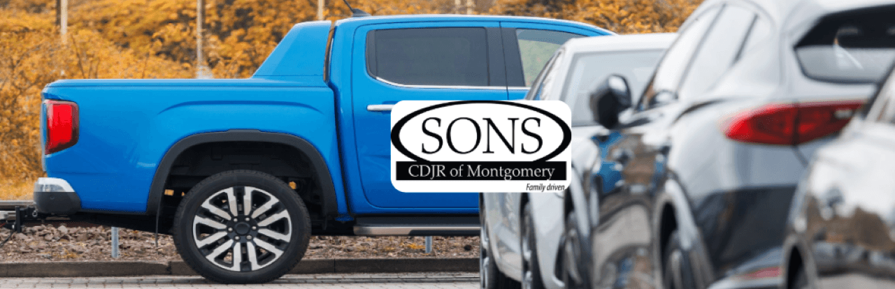 A photo to represent the selection of cars on display at SONS CDJR of Montgomery dealership.