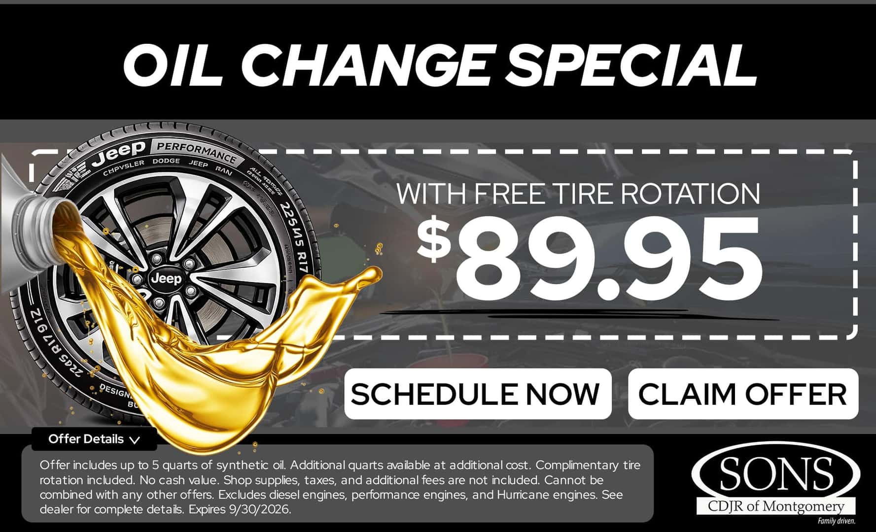 SONS CDJR- Oil Change Service Special
