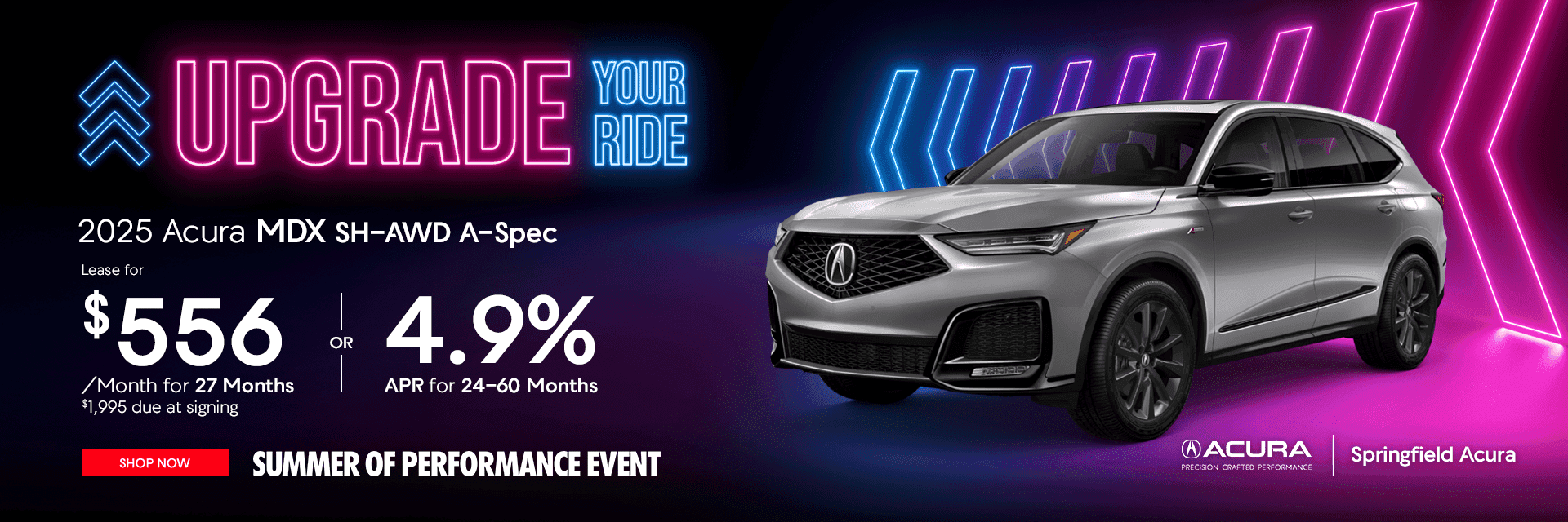 Lease for $556/mo for 27 months $1,995.00 due at signing OR 4.9% APR for 24-60 months
