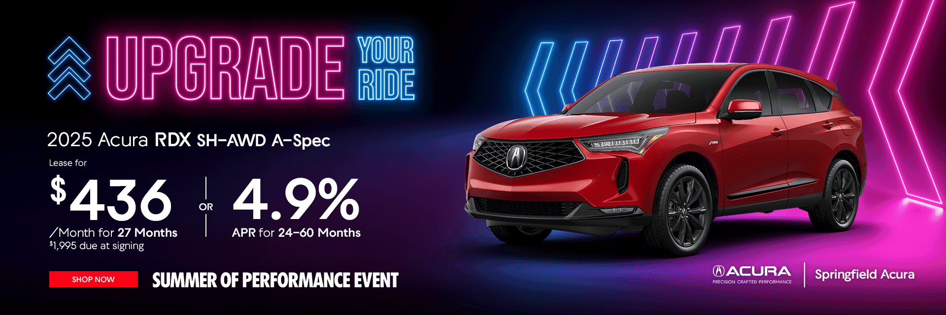 2025 Acura RDX SH-AWD A-Spec Subtext: Lease for $436/mo for 27 months $1,995.00 due at signing OR 4.9% APR for 24-60 months