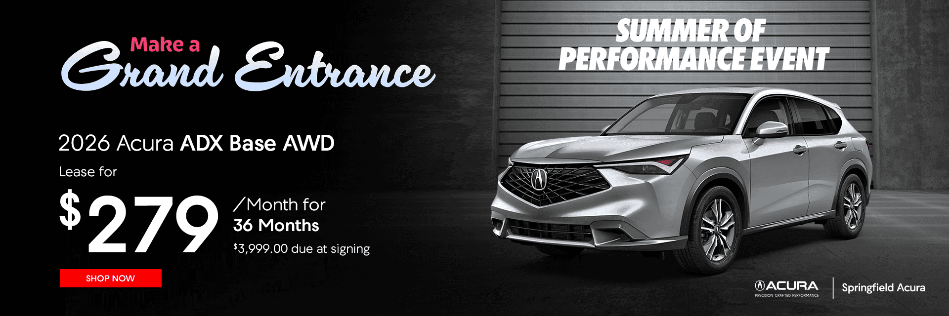 2026 Acura ADX Base AWD Subtext: Lease for $279/mo for 36 months $3,999.00 due at signing