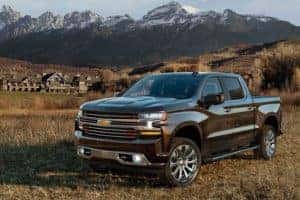 Dark 2021 Chevrolet Silverado 1500LD Crew Cab parked in a Mountain Valley